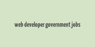 web developer government jobs