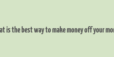 what is the best way to make money off your money