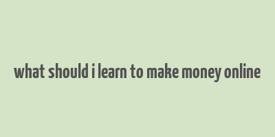 what should i learn to make money online