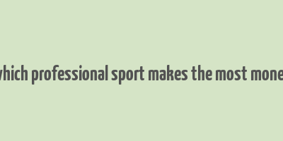 which professional sport makes the most money