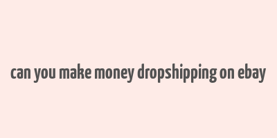 can you make money dropshipping on ebay