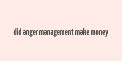 did anger management make money