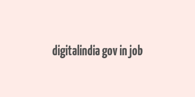 digitalindia gov in job