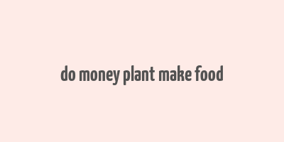 do money plant make food