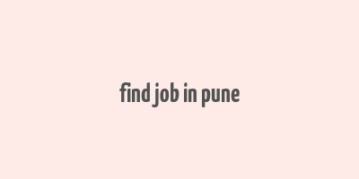 find job in pune