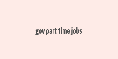 gov part time jobs