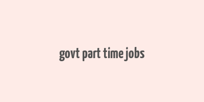 govt part time jobs