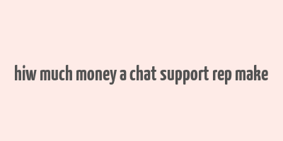 hiw much money a chat support rep make