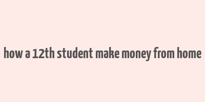 how a 12th student make money from home