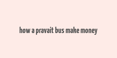 how a pravait bus make money