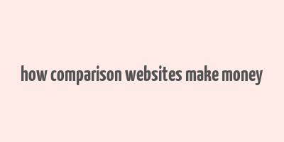 how comparison websites make money