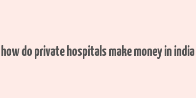 how do private hospitals make money in india