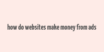 how do websites make money from ads