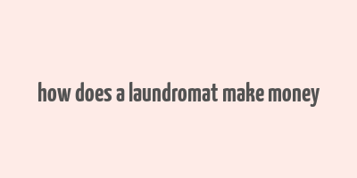 how does a laundromat make money