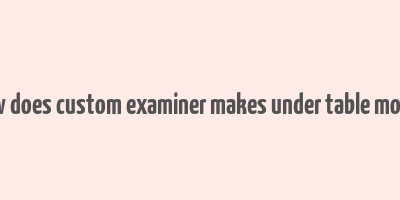 how does custom examiner makes under table money