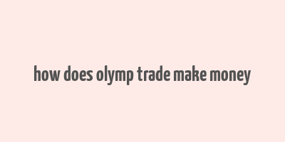 how does olymp trade make money