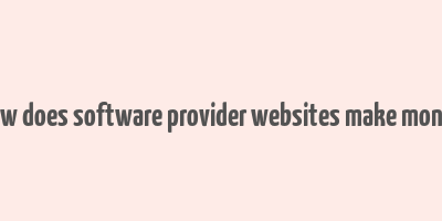 how does software provider websites make money