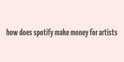 how does spotify make money for artists