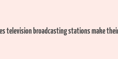 how does television broadcasting stations make their money