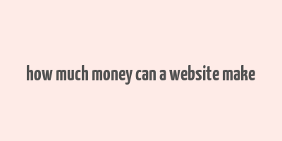 how much money can a website make