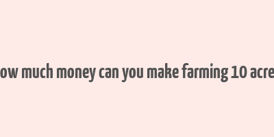 how much money can you make farming 10 acres