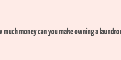 how much money can you make owning a laundromat