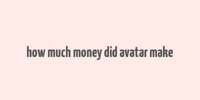 how much money did avatar make