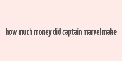 how much money did captain marvel make