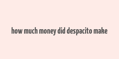 how much money did despacito make