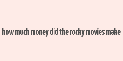 how much money did the rocky movies make