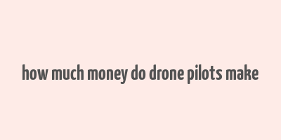 how much money do drone pilots make