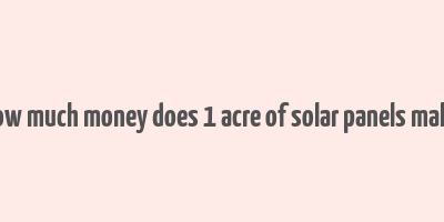 how much money does 1 acre of solar panels make