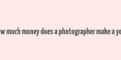 how much money does a photographer make a year