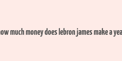 how much money does lebron james make a year