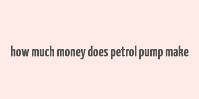 how much money does petrol pump make