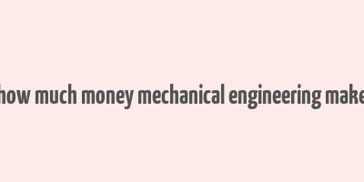 how much money mechanical engineering make