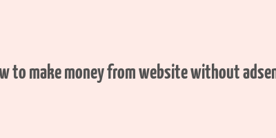 how to make money from website without adsense