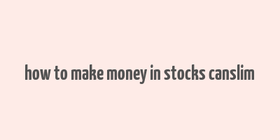 how to make money in stocks canslim