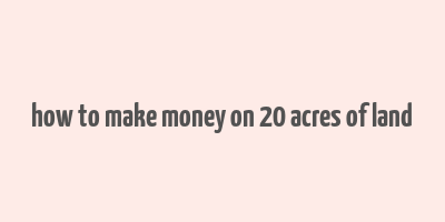 how to make money on 20 acres of land