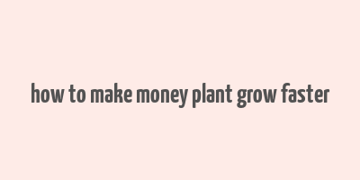 how to make money plant grow faster