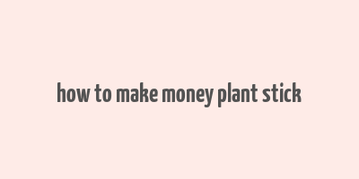 how to make money plant stick