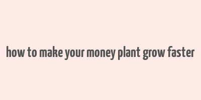 how to make your money plant grow faster