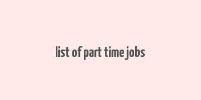 list of part time jobs