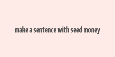 make a sentence with seed money