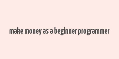 make money as a beginner programmer