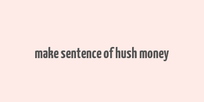 make sentence of hush money