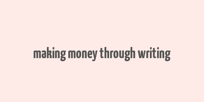 making money through writing