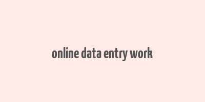 online data entry work