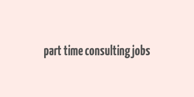 part time consulting jobs