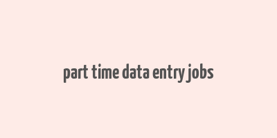 part time data entry jobs